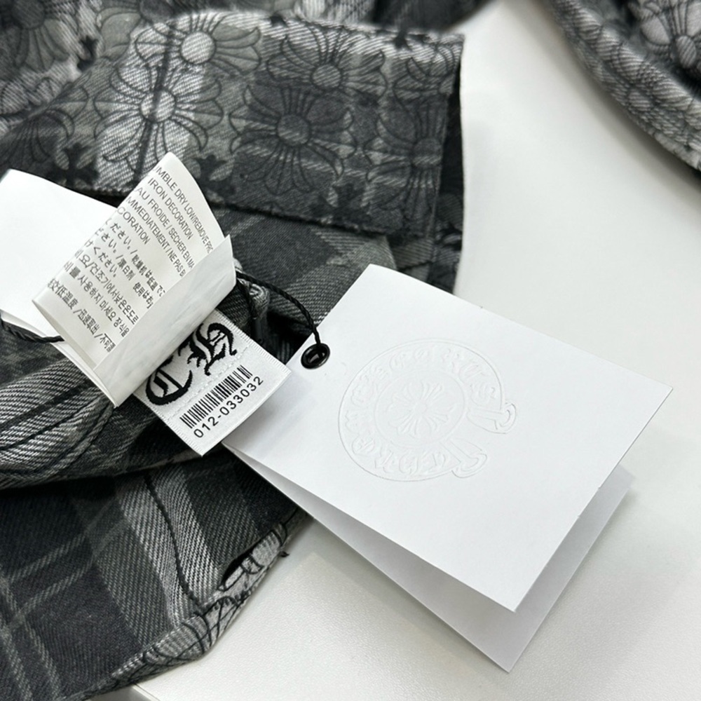 Chrome Hearts Men's Black and Gray Plaid Shirt - Picture 11 of 11